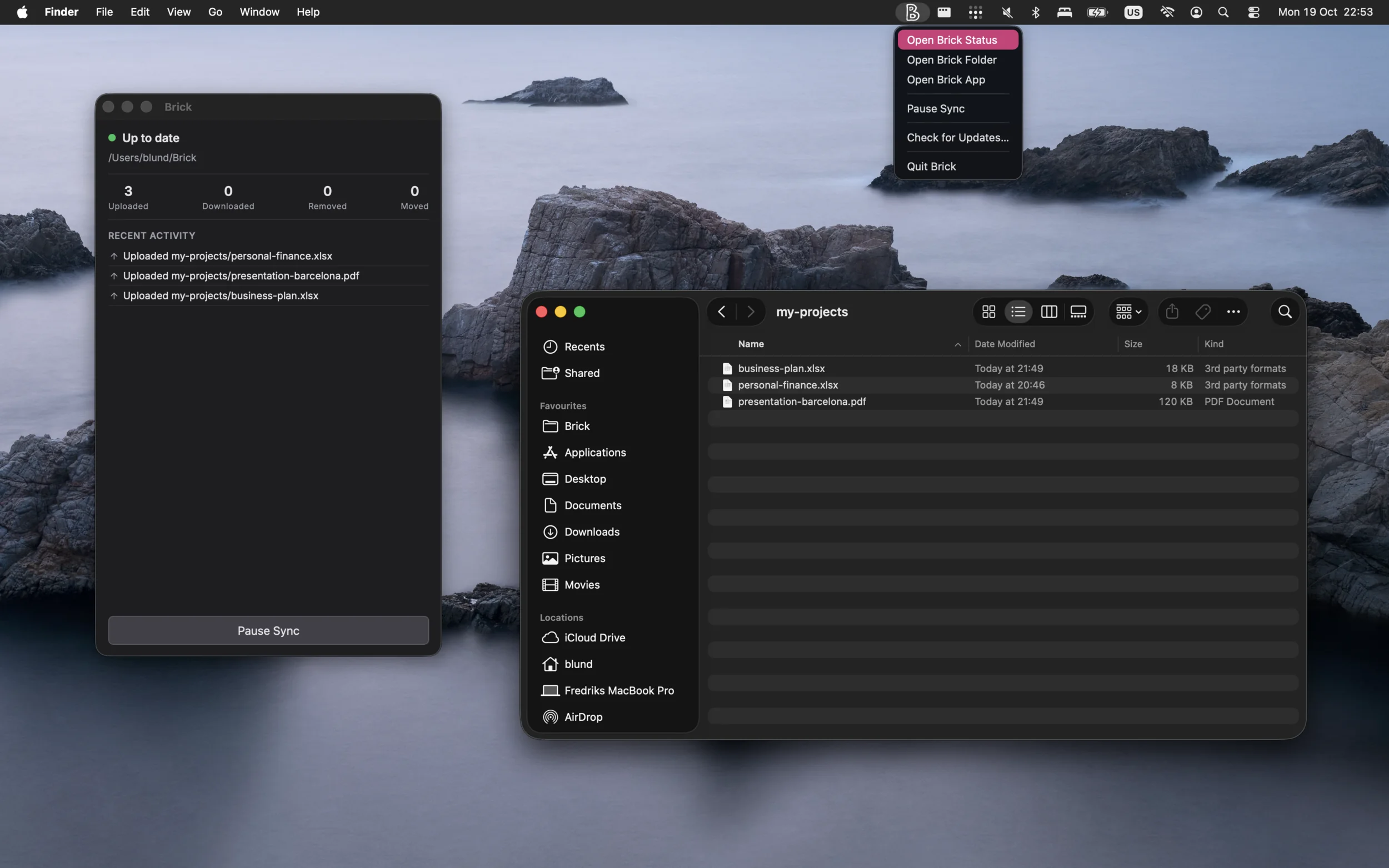 The Brick desktop app on macOS.